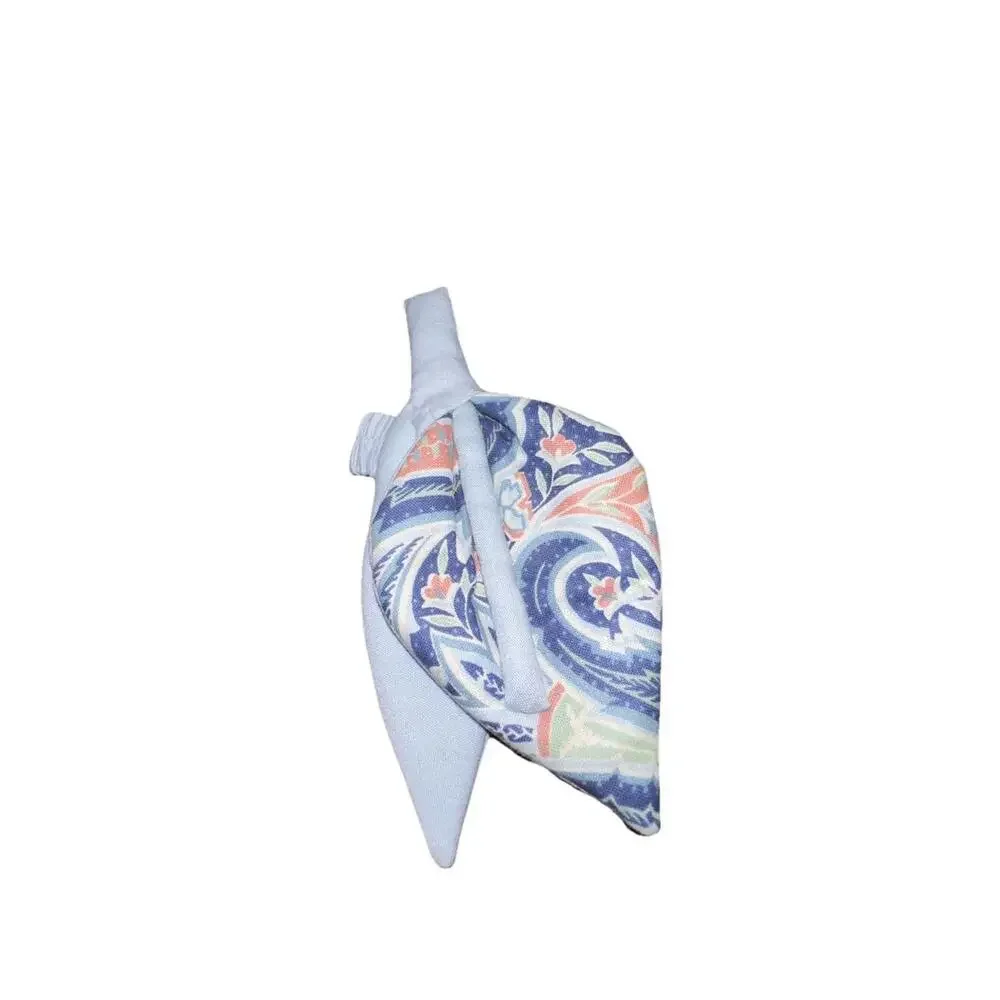 Vintage 90's Handmade Blue Paisley Placemat Cloth Napkin Holder‎ Set 4 Placemats